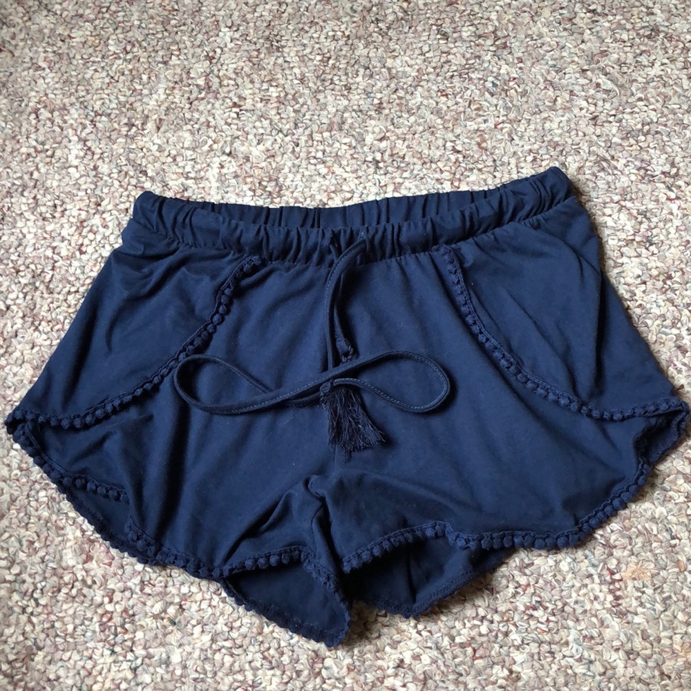 hot kiss float flowy navy blue shorts
